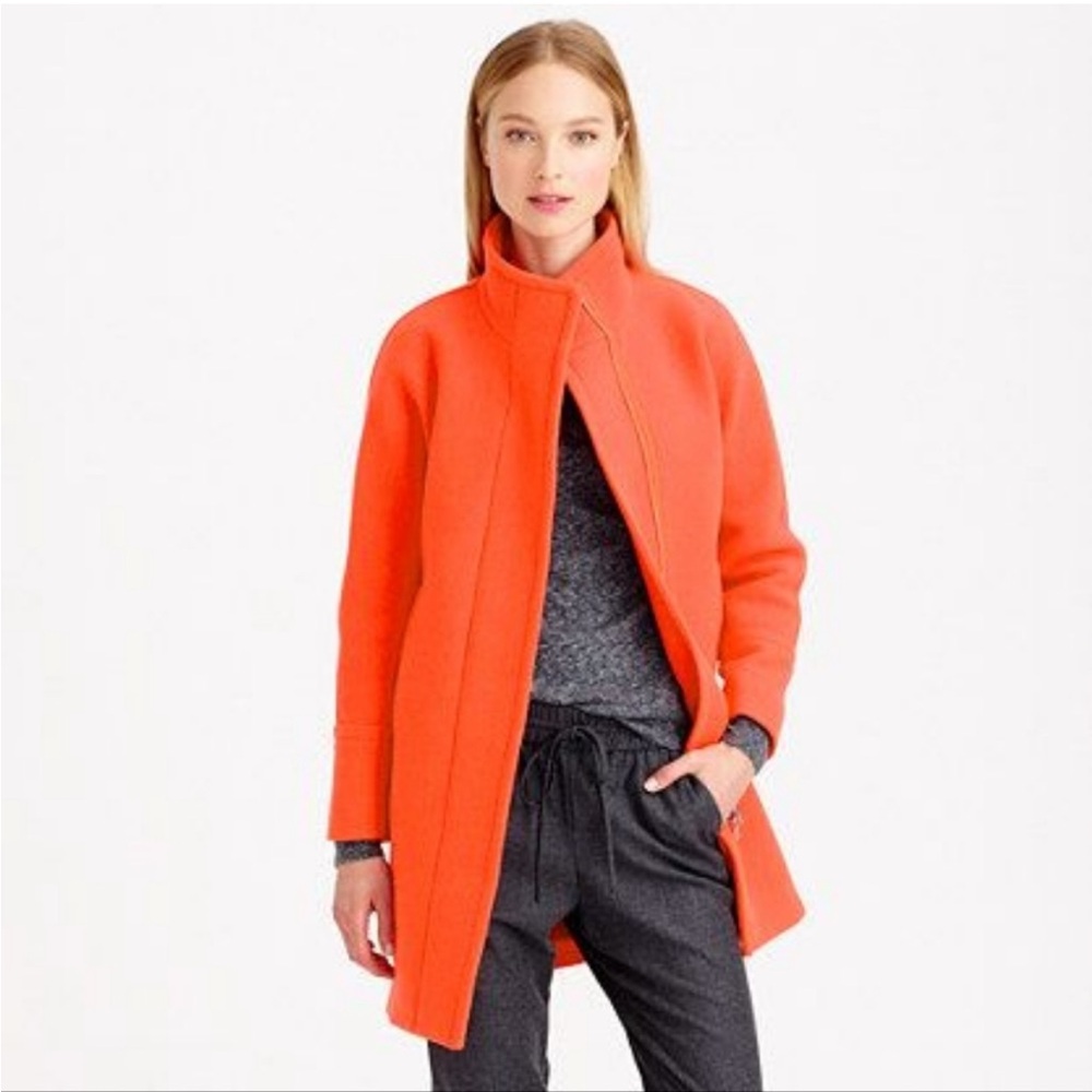 J. Crew Stadium Cloth Cocoon Wool Coa in Burnt Orange Sz 8